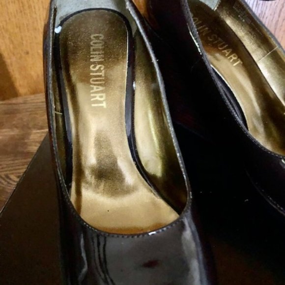 Colin Stuart Brown Patent Wedge - Picture 4 of 7
